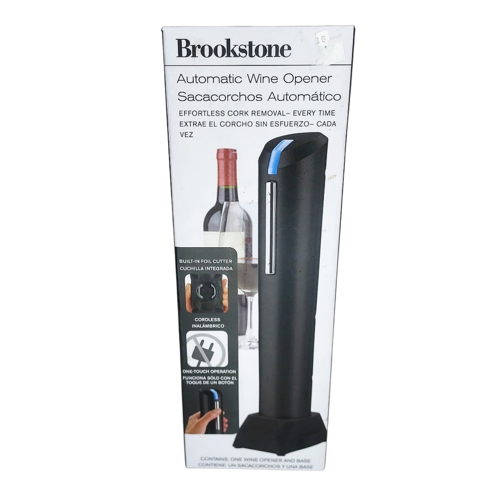 Brookstone Automatic Wine Opener Cork Remover Unused Open Box NIB